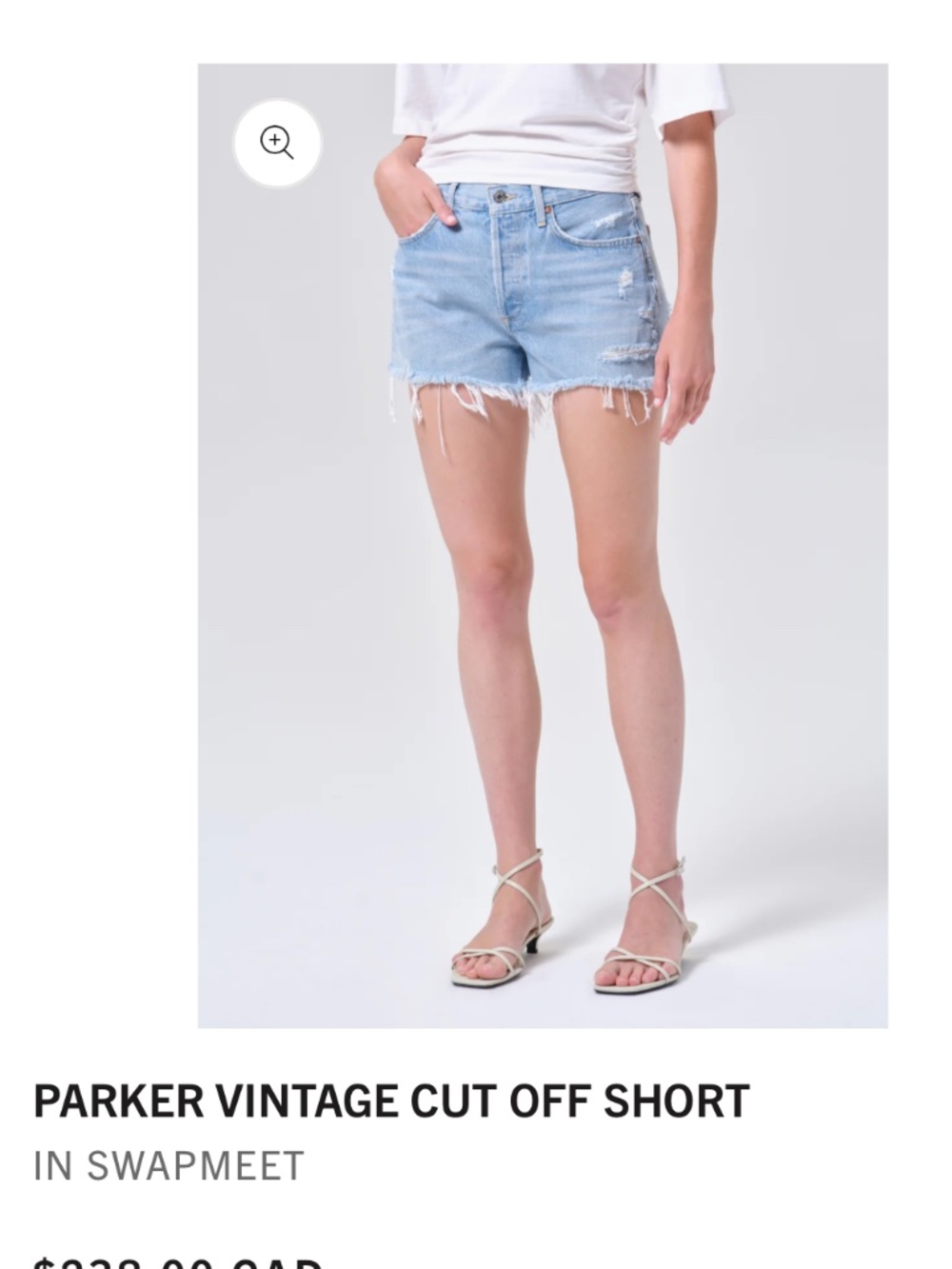Agolde Parker Vintage Cut Off Short in Swapmeet Premium size 29
